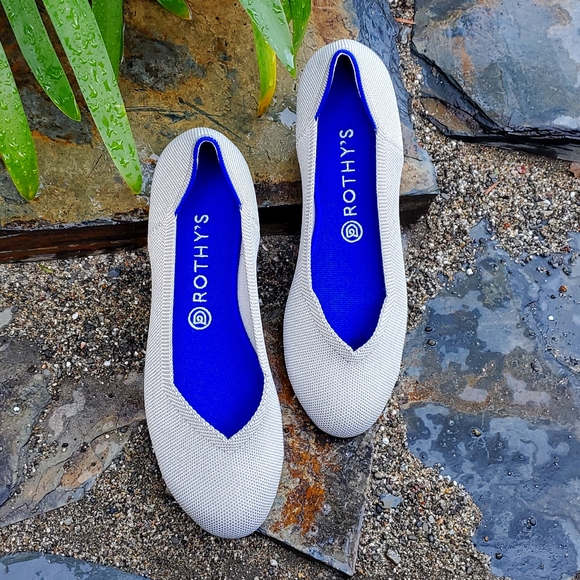 Rothys Grey Round-Toe Flats - Picture 1 of 8